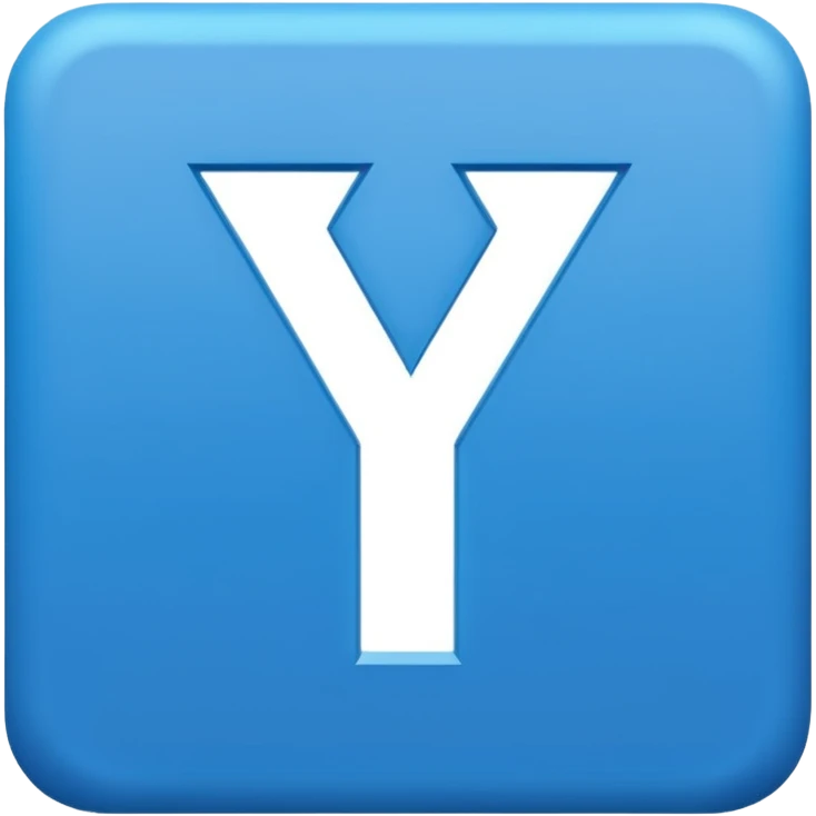 create capital letter  "Y" INSIDE THE BLUE COLOR SQUARE shape emoji