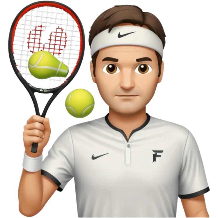 Roger federer with pickleball racket emoji
