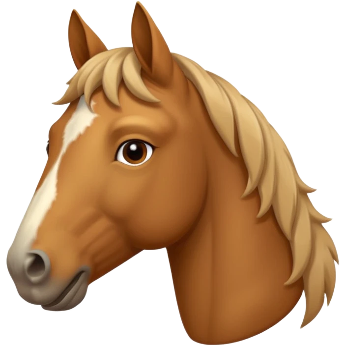 Realistic looking horse face looking from the side smirking emoji