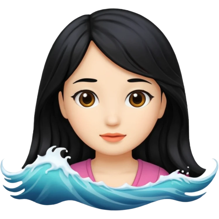 wave black hair girl 2 emoji