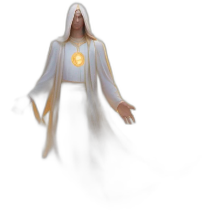 the Holy Ghost, ethereal landscape, bathed in soft, golden light reminiscent of dawn, intricately detailed wisps of energy swirling around him, creating a sense of otherworldly beauty emoji
