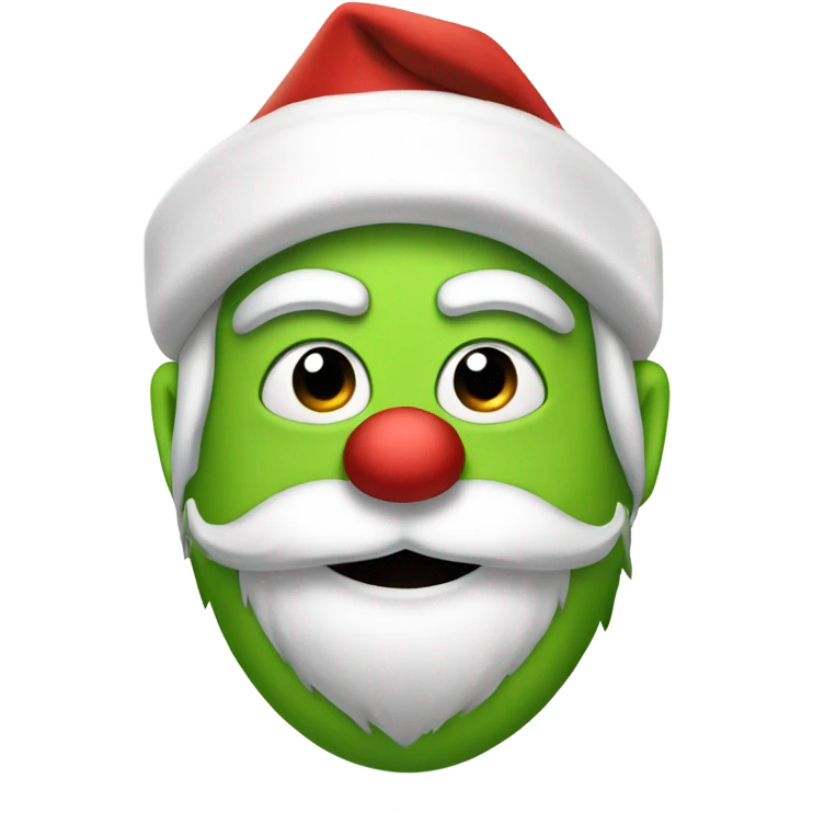 Santa’s body with grinches face emoji