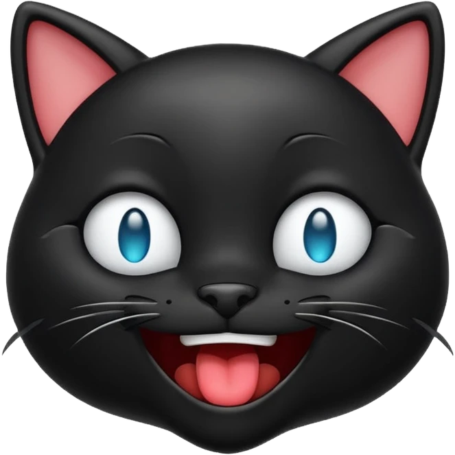 emoji de gatto negro riéndose con lagrimas 😹 emoji