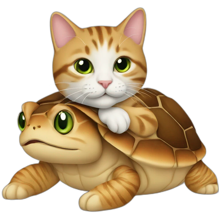 Cat sur tortue emoji