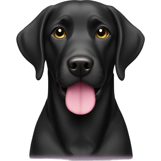 Black Labrador retriever with pink collar emoji