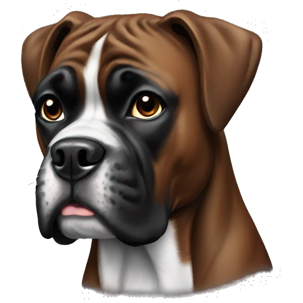 black boxer dog  emoji