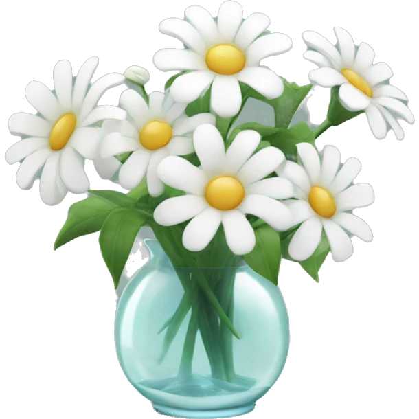 white flowers in glass vase emoji