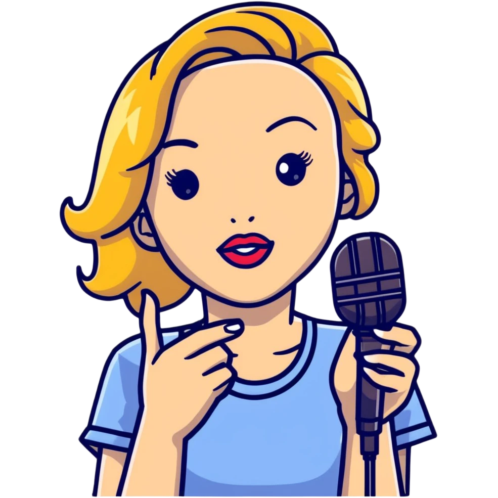 Kylie Minogue pop singer with microphone emoji