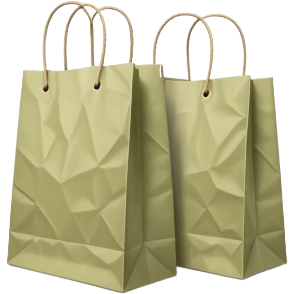 Two Pale olive paper shopping bags emoji