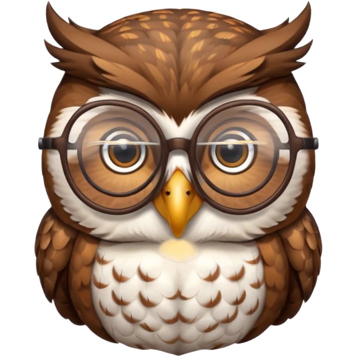 Owl with reading glasses emoji