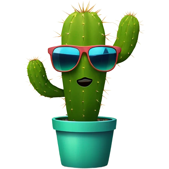 Cactus with sunglasses emoji