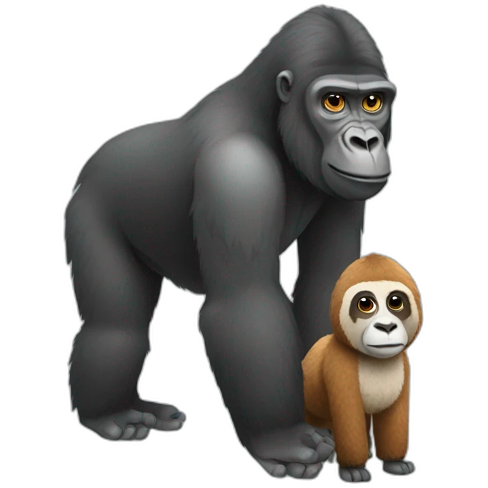 Gorilla chilling with a Llama emoji