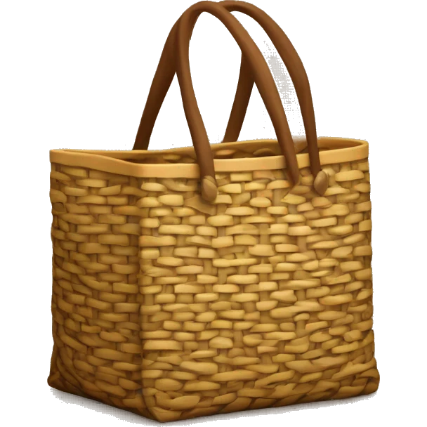 Woven brown beach bag emoji