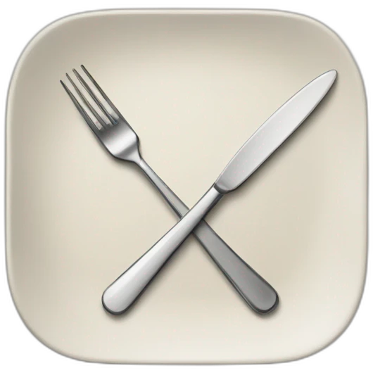 knife and fork on a plate emoji