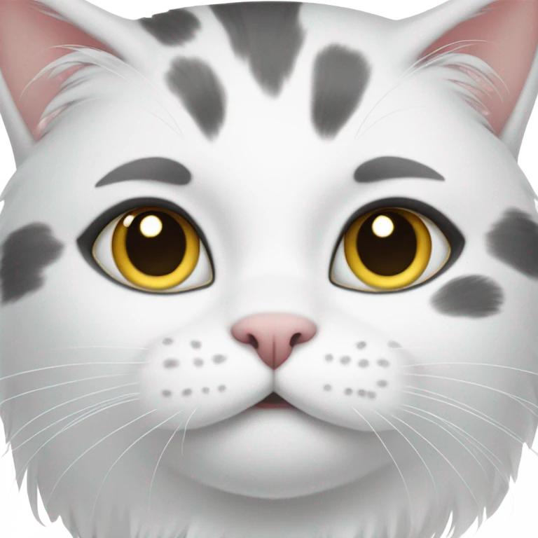 white cat with grey patches emoji