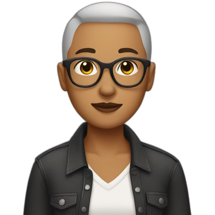 nonbinary writer buzzcut emoji