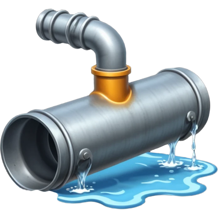 a steel shiny sewer pipe wastewater flows out emoji