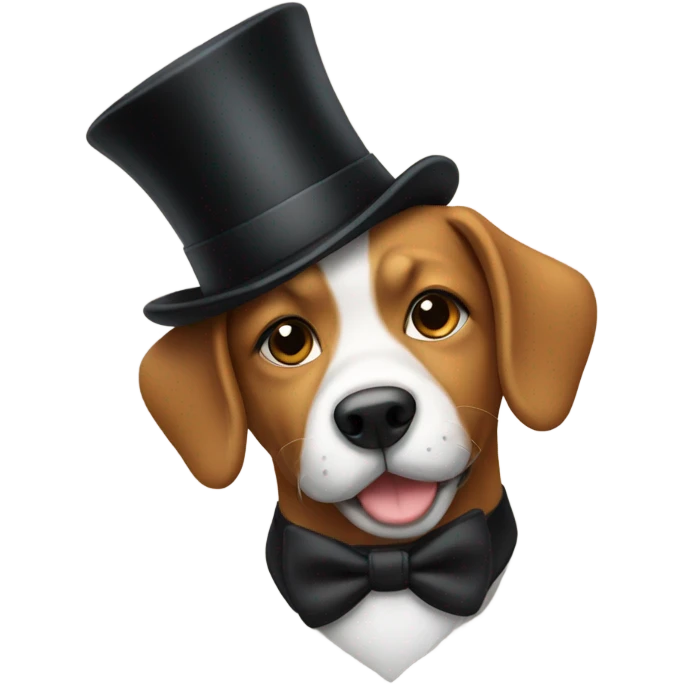Dog with a top hat emoji