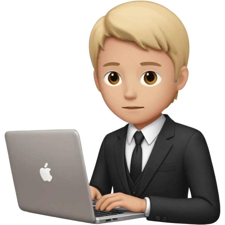 working laptop person suit emoji
