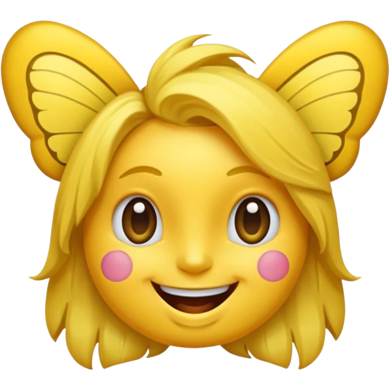 Emoji sourire avec un nœud papillon dans les cheveux emoji