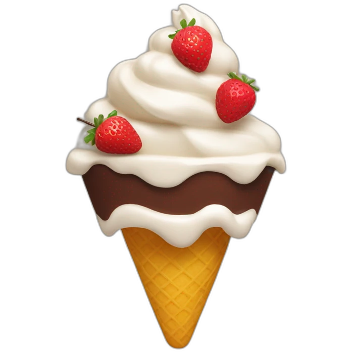 helado de fresa con chocolate emoji