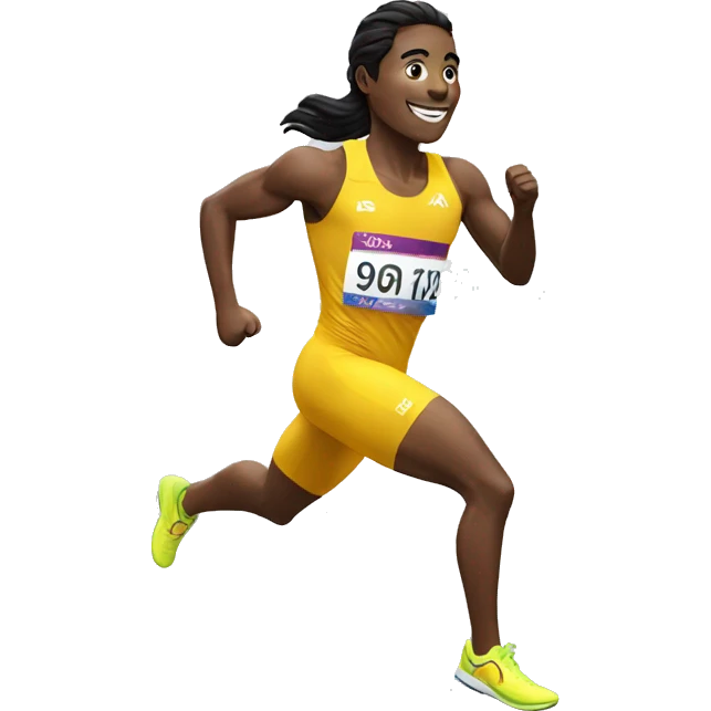 olympic runner very happy emoji