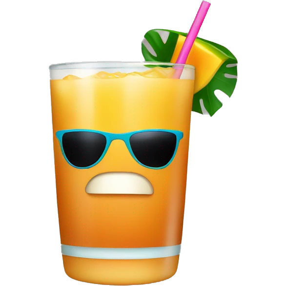 tropical drink with muscular arms and sunglasses emoji