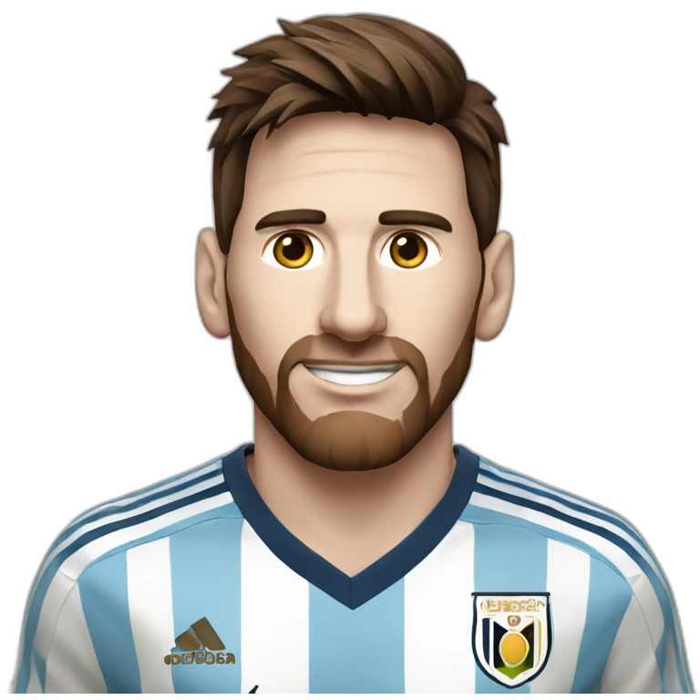 Messi’s face with argentinian shirt and the FIFA World Cup emoji
