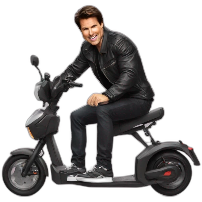 Tom Cruise on electric scooter rob emoji
