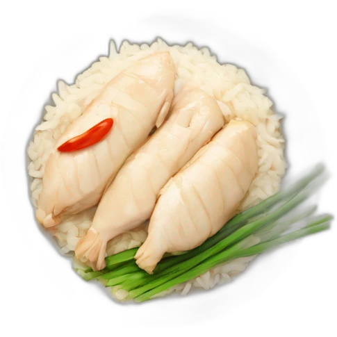 hainan chicken rice with a frown emoji