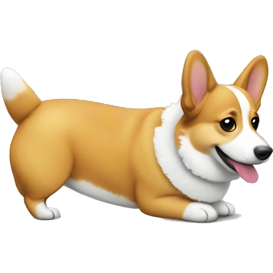 Corgi with Christmas tree emoji