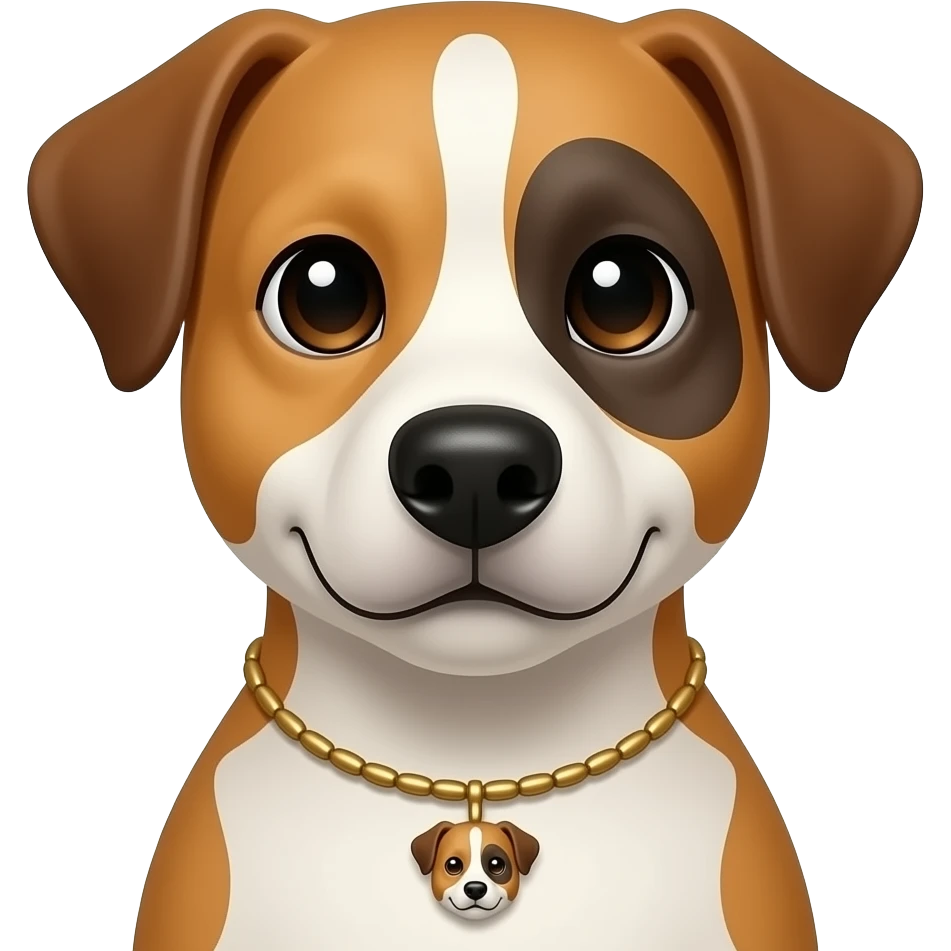 dog wear necklace with face and half body close up front view emoji
