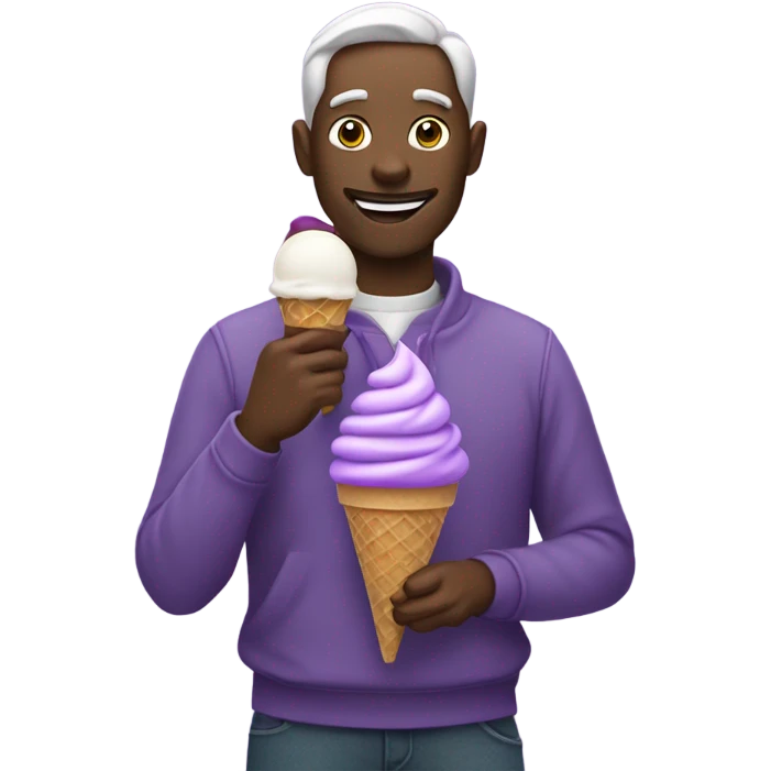 Purple man eating ice cream  emoji