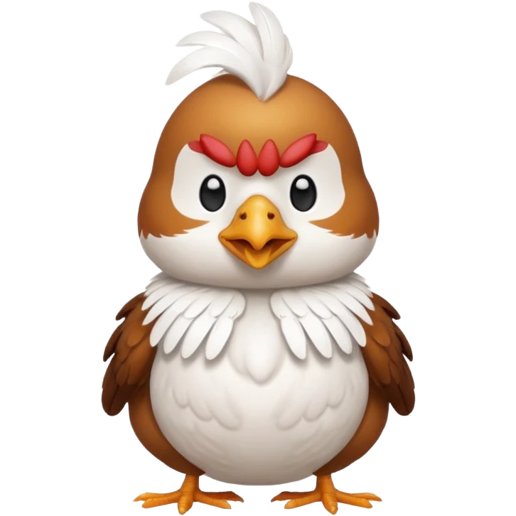 cute seated chicken in a white pile vest emoji