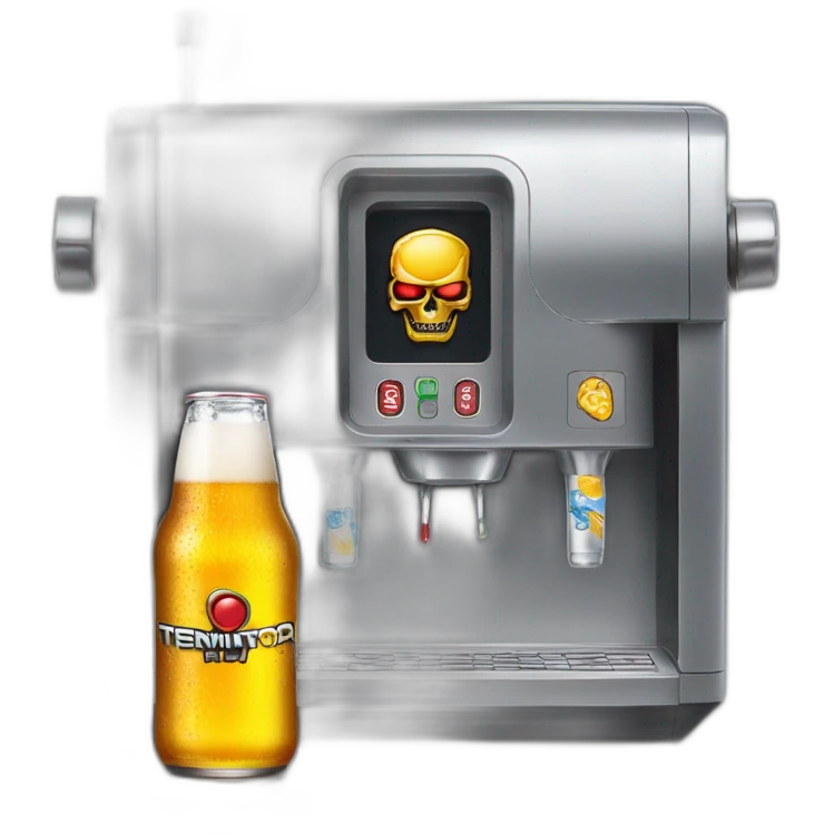 Terminator Beer drinking machine emoji