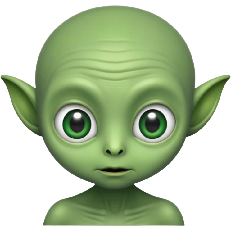 an old cute aliens with a little hair emoji
