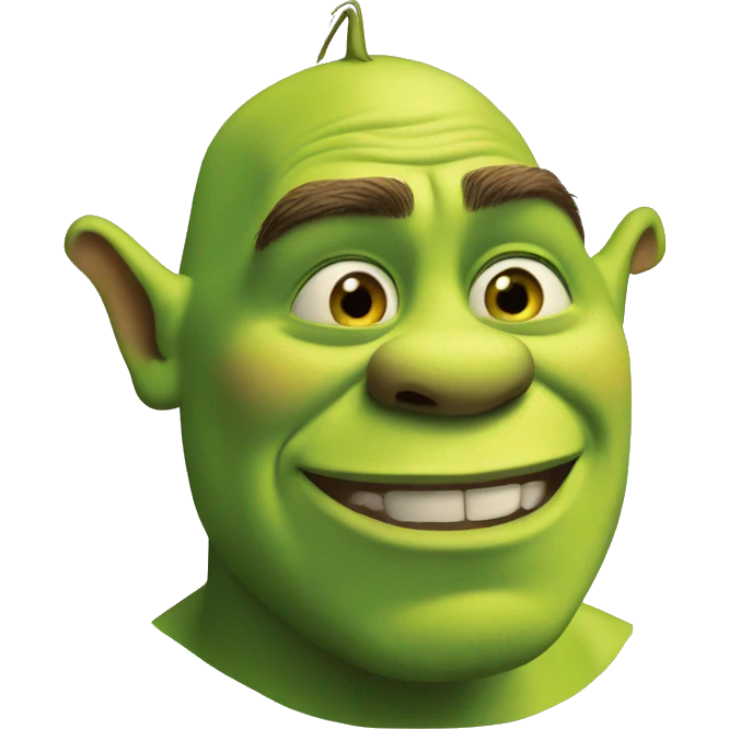 shrek rise his hand, eyes close emoji