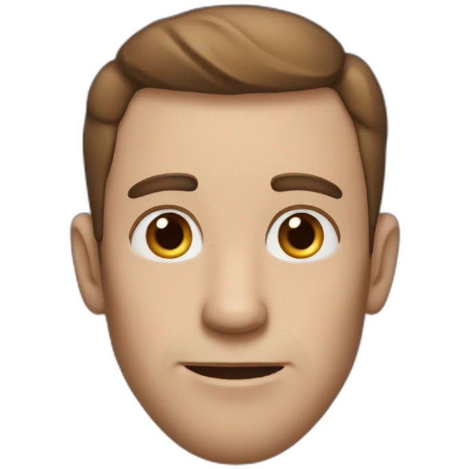 man with big ears and long brown hair wide nose freckles emoji