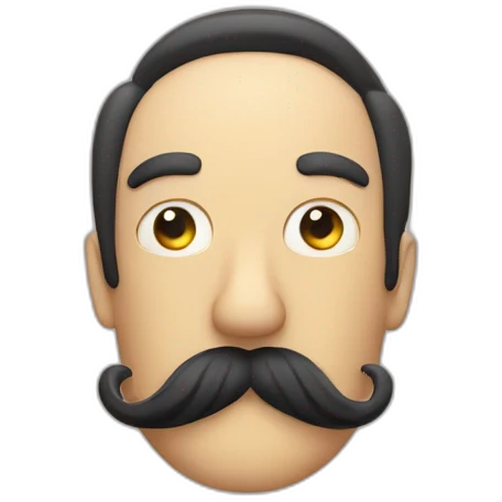 A moustache in the rubber hose animation style emoji