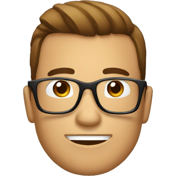 Hombre con poco cabello, con lentes,  tomando café  emoji