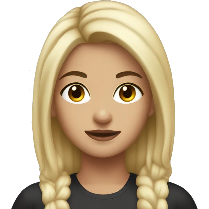 Blonde girl with black hair end gym outfit  emoji