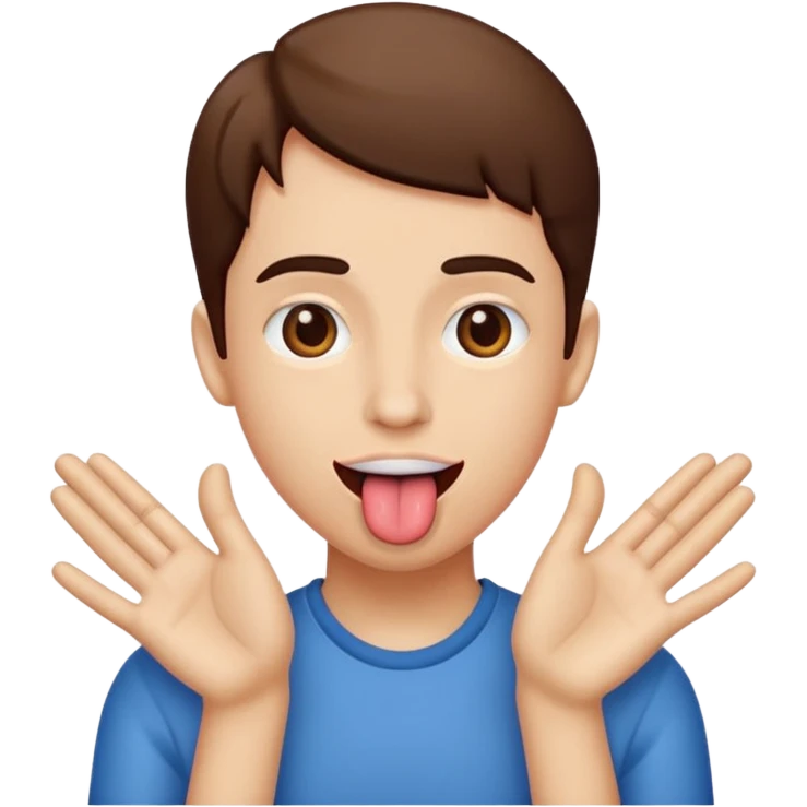 Tongue out with hands on the side emoji