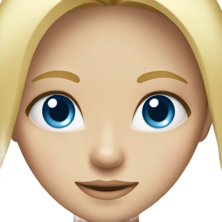 Blonde girl with blue eyes Caucasian  emoji
