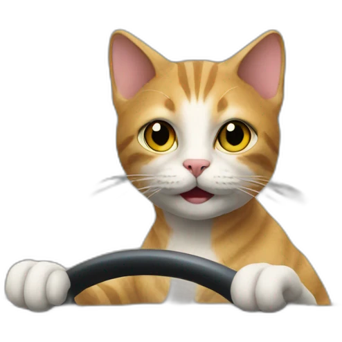 cat driving emoji