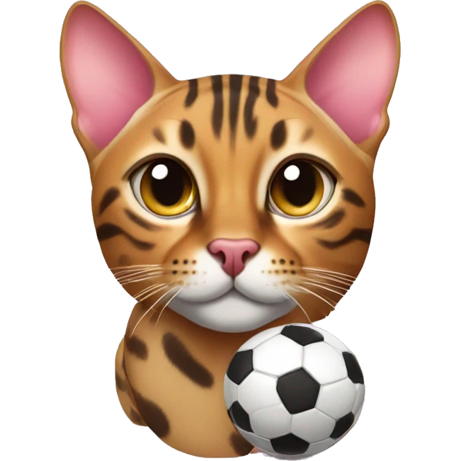 Bengal cat with a pink little soccer ball emoji