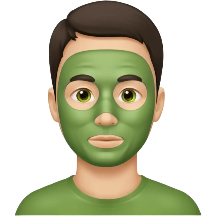 men's face with green facial mask emoji