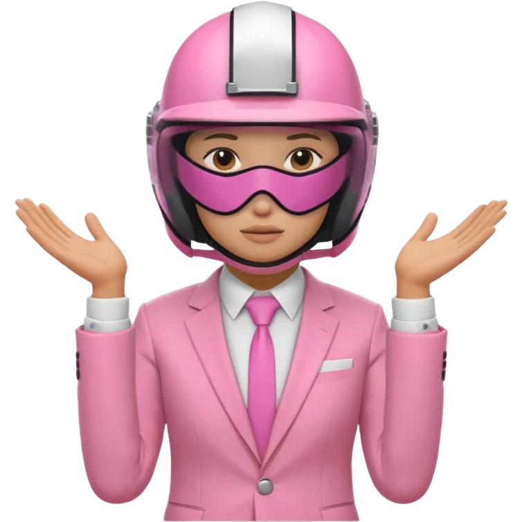 Pink ranger with face covered helmet emoji