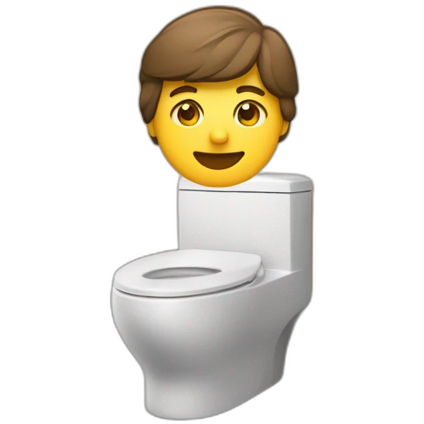 Françoi aulande sur des toilettes emoji