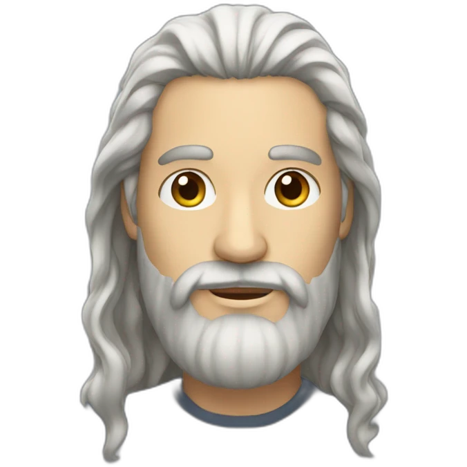man with beard and long hair emoji