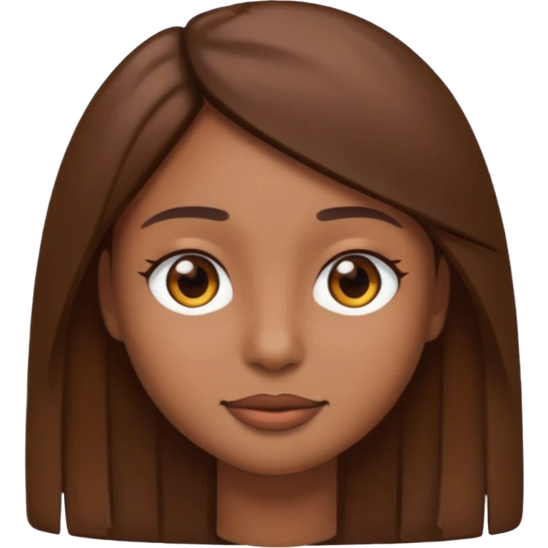 Create a emoji version of me with brown skin color, brown eyes and brown straight hair  emoji